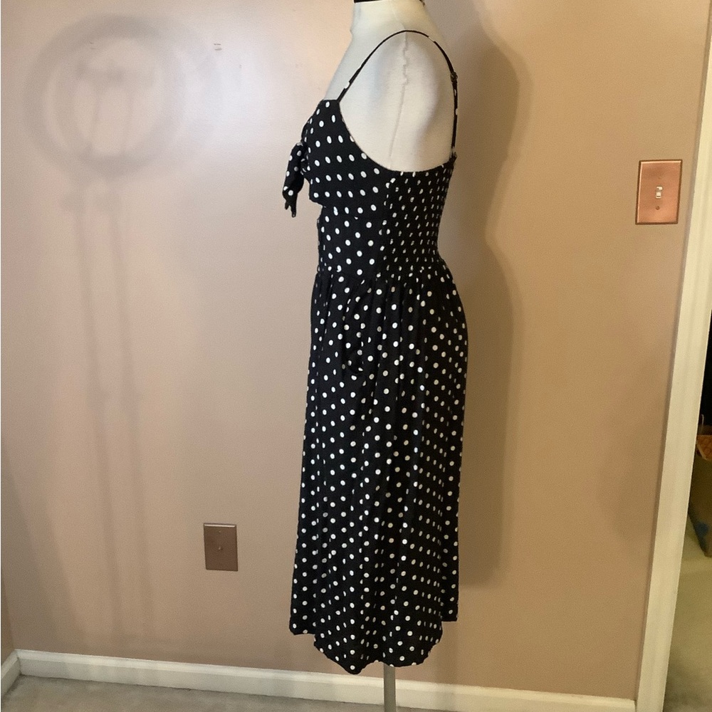 Xhilaration Black & White Pin up Girl Retro Polka Dot Midi Sun Dress Small. - Picture 6 of 13